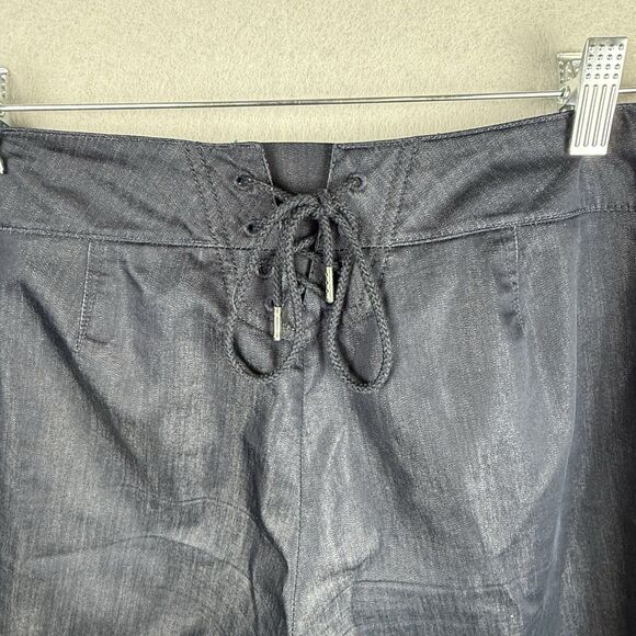 Express Y2K Navy Sailor Pants 6 Flare Leg  Stretch Nautical Office (minor flaw) - Picture 8 of 9